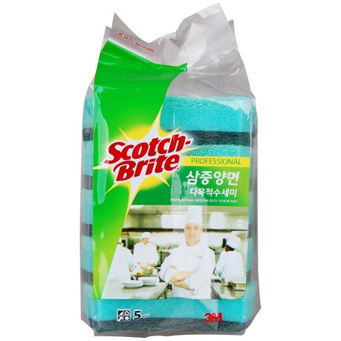삼중양면 다목적수세미, 5개입, 본상품선택