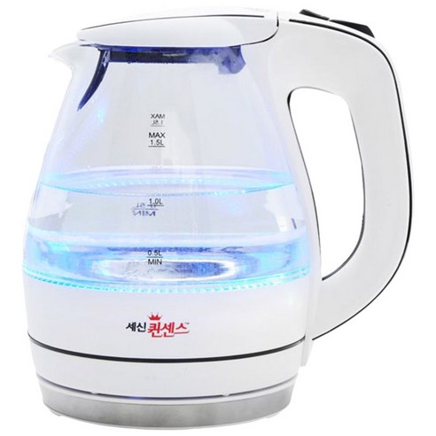 퀸센스 1.5L 무선유리주전자 QS-1015S, QS-1015S White