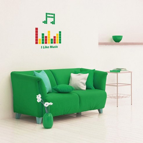 메이크스그래픽스티커, I like music(Yellow+Green+Red)