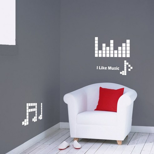 메이크스그래픽스티커, I like music(White)