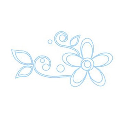 메이크스그래픽스티커, 라인플라워B(Sky Blue)
