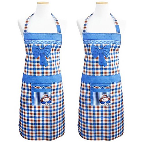 해피툴 체크소녀앞치마, 블루, 2개