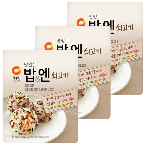 청정원 맛있는 밥&엔 쇠고기, 24g, 3개