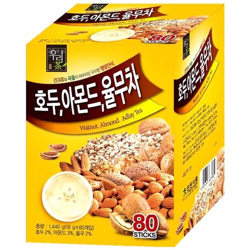 송원 호두 아몬드 율무차 분말, 18g, 80개, 1개, 80개입
