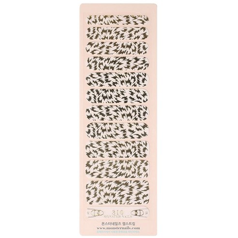 몬스터네일즈 젤스트립 네일 스티커, 골드 쇼크 온 밀크, 1개