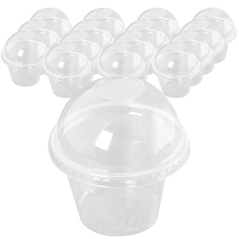 봄91 돔형 투명 디저트컵 소 240ml 포장용 머핀컵, 16개, 1개