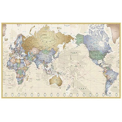 렉스데코 꿈꾸는 세계지도 엔틱한글 실크벽지, 1개