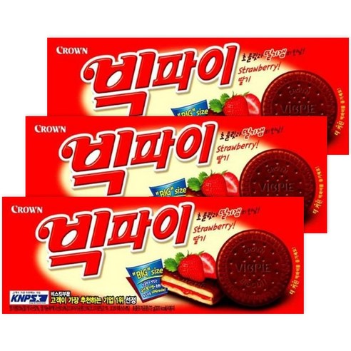 크라운 빅파이 딸기, 72g, 3개