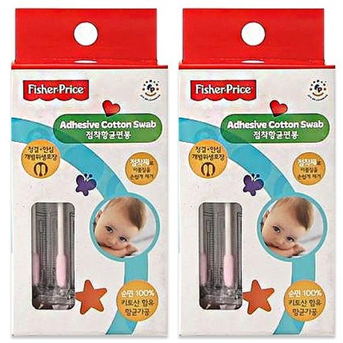피셔프라이스 베이비점착면봉 개별포장, 50매, 2개