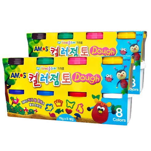 아모스 5000 컬러점토 8색, 혼합색상, 70g, 2개