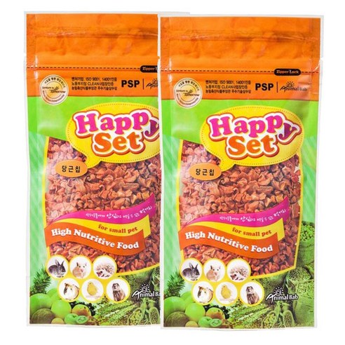 애니멀밥 소형 애완동물용 해피셋트 당근칩 간식, 80g, 2개