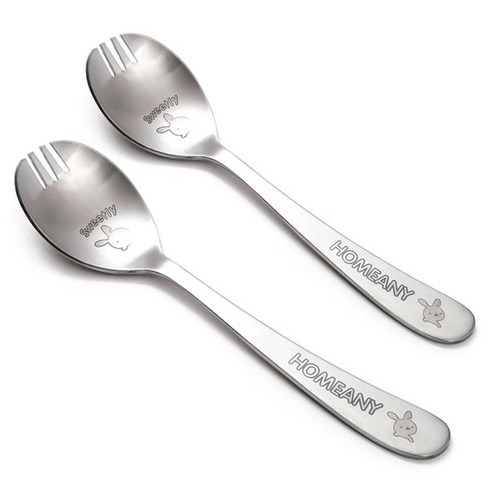 홈애니 도시락 유아용 스푼포크, 토끼, 2개