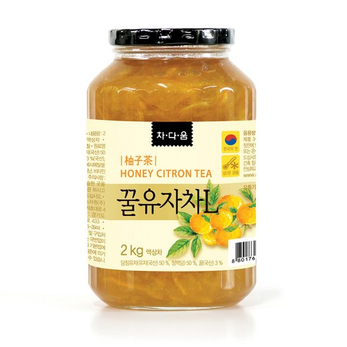 녹차원 차다움 꿀유자차, 2kg, 1개