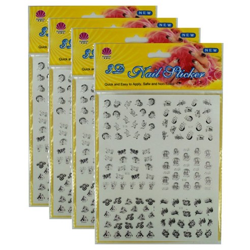 정인아트 D 네일스티커 8-11mm, 14 실버, 4개