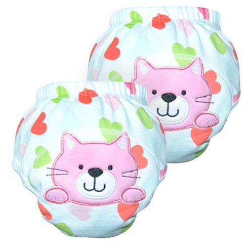 조이멀티 배변 훈련 팬티 2p, N고양이 (핑크)