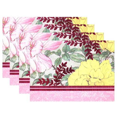 홀마크 감사 카드, FLOWERS-TYN7124, 4개