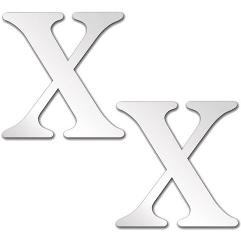 핸드팩토리 문자 X 아크릴 미러 클래식 포인트스티커 2개, 은색