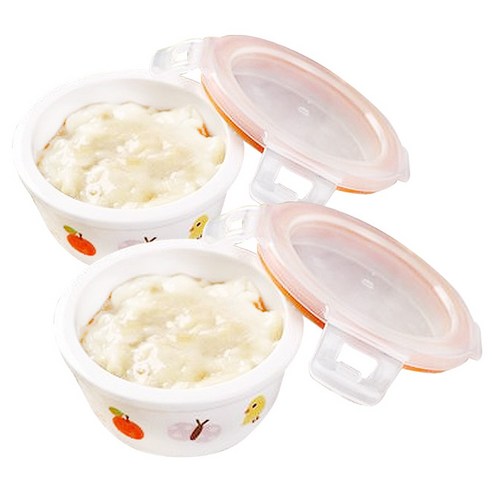 투데코 뉴 이유식 보관 도자기 용기 120ml, 토끼, 2개