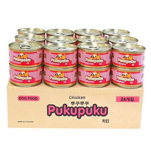 뿌쿠뿌쿠 강아지 간식캔, 치킨, 24개