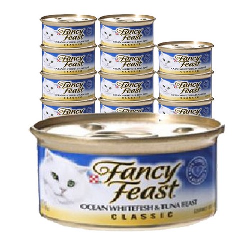 팬시피스트 그레이비 러버스 참치와 흰살 생선 고양이 주식캔, 흰살생선, 85g, 12개
