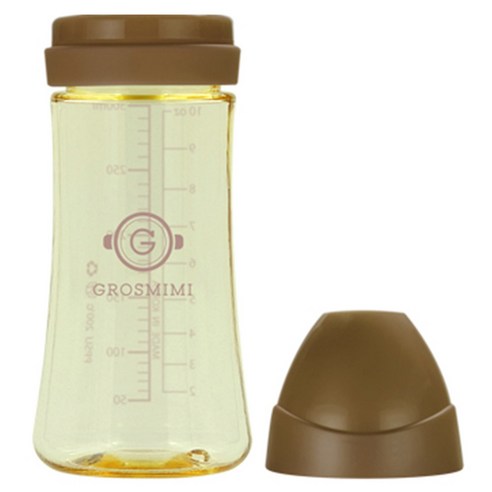 그로미미 PPSU 젖병 300ml, 노꼭지, 골드브라운