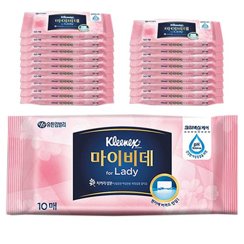 마이비데 포 레이디 비데티슈 휴대형, 10매, 20개