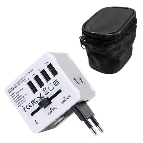 아이넷 JY-192 해외여행용 멀티아답터 3.5A USB4포트, JY-192 멀티아답터+파우치, 전용 파우치