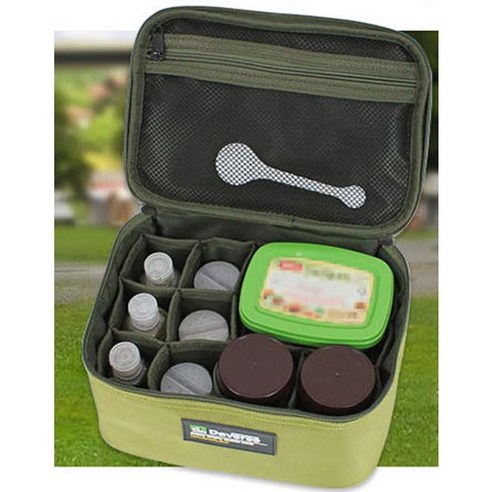 데버스 양념통 플러스 10종 세트, 양념통(투명) + 수납가방(혼합 색상), 1세트