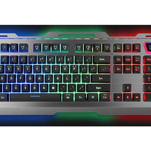 COX 멤브레인 실버 알루미늄 게이밍 유선 키보드 + 마우스세트, CKM500, 혼합색상, 일반형