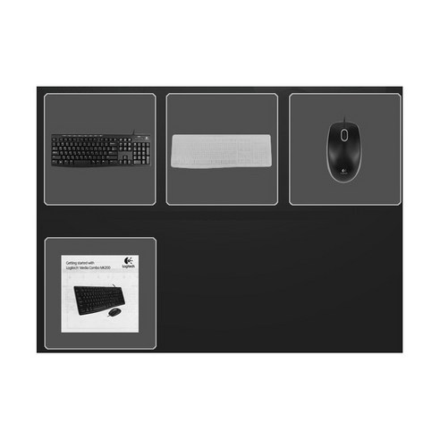로지텍 데스크탑 유선 키보드 + 유선 마우스 세트 MK200 NEW, 일반형