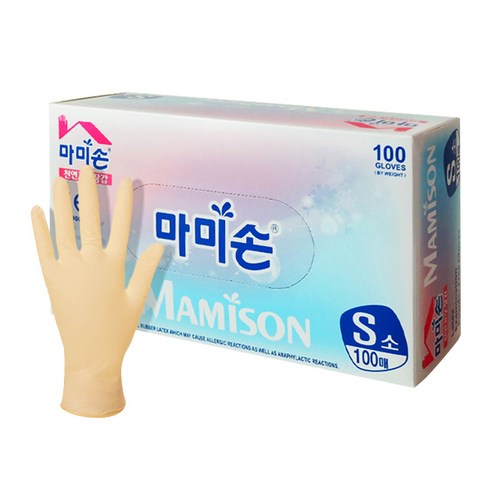 마미손 라텍스장갑 S, 소(S), 1개