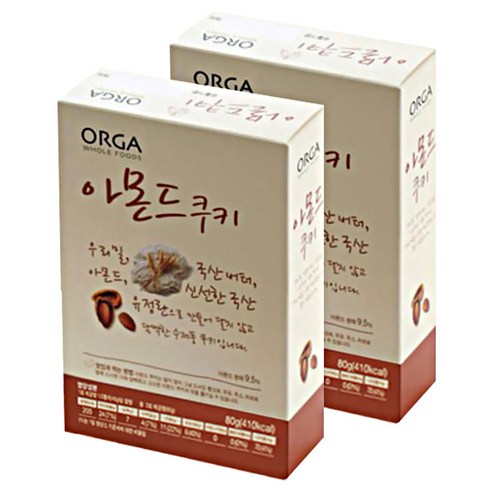올가홀푸드 버터쿠키, 80g, 2개, 아몬드