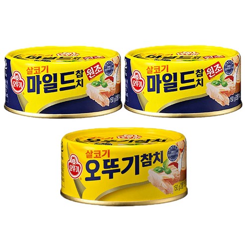 오뚜기 참치 통조림 2종 세트, 150g, 3개