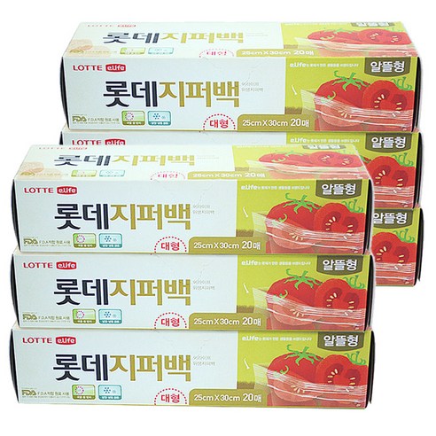 롯데이라이프 알뜰형 지퍼백 대형, 6개