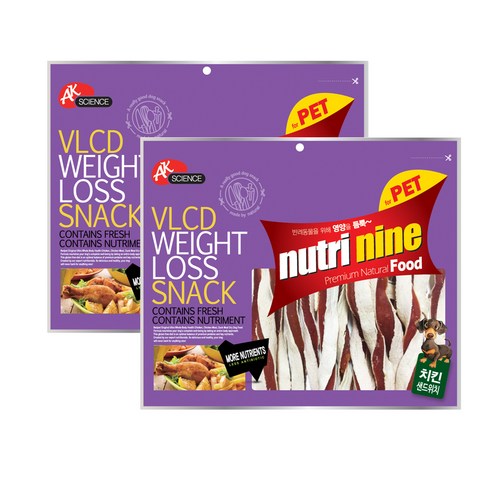 뉴트리나인 강아지간식 400g, 치킨샌드위치맛, 2개