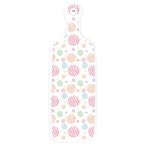로엠디자인 양면 서빙도마 보드 소나무치자색, 라인원형, 1개