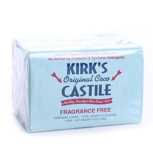 Kirk''s 오리지널 코코 카스티야 솝, 113g, 프레그넌스 프리, 3개입