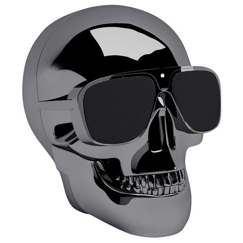 자르 AeroSkull NANO 해골 블루투스 스피커, CHROME BLACK
