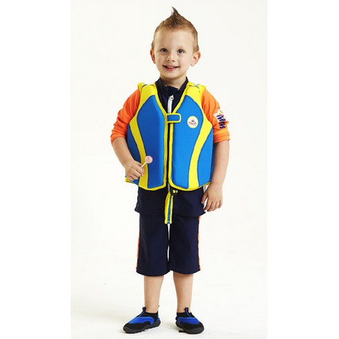  맘네스트 돌핀 네오플렌 수영조끼 유아동 착용형 보조용품, 블루, 1개 