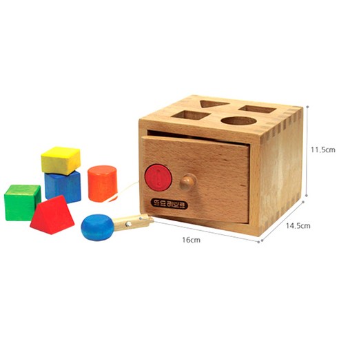 토도리브로 원목교구 도형블록상자 WOODENTOY-A, 혼합색상, 1개