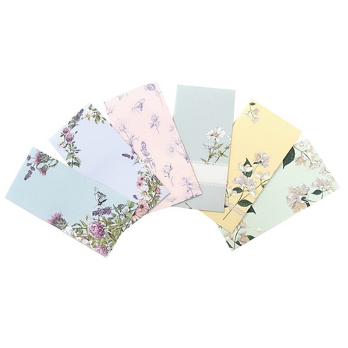 멜로우 용돈봉투 6종, 잉글리쉬 가든, 1세트