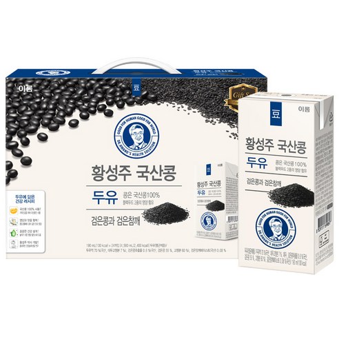 이롬 황성주 국산콩 두유 검은콩과 검은참깨, 190ml, 24개