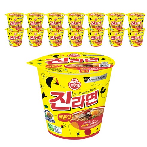 오뚜기 진라면 매운맛 컵 65g, 15개