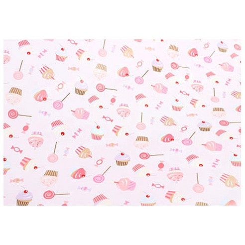 피크닉하우스 포장지 42 x 59 cm, 핑크 머핀디저트, 15개입
