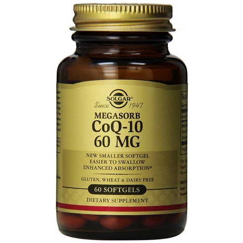 솔가 메가솝 CoQ-10 60mg 소프트젤 글루텐 프리 무설탕, 60개입, 1개