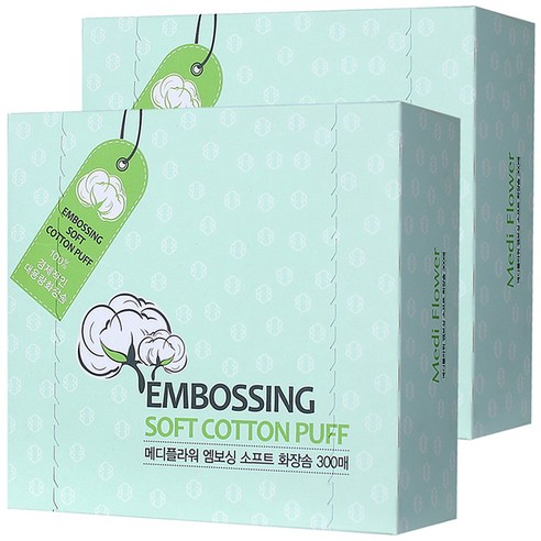 메디플라워 엠보싱 소프트 화장솜, 300매, 2개입