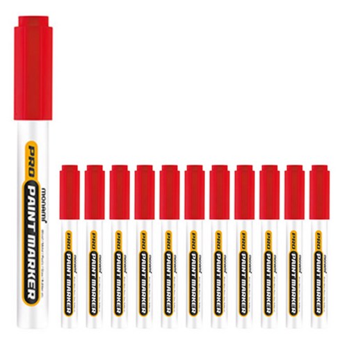 모나미 프로 페인트마카 빨강, 1색, 12개입
