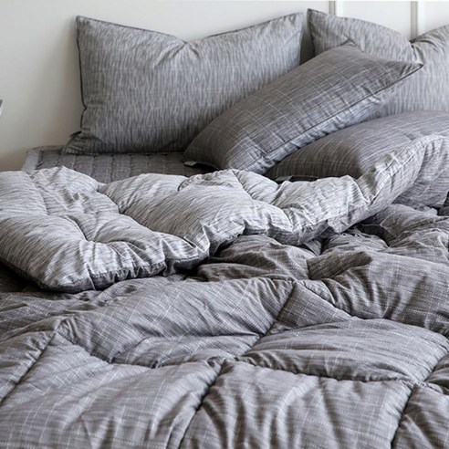 믹스앤매치 엘렌 차렵이불 베개세트, 그레이