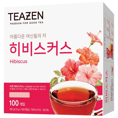 티젠 히비스커스 차, 1.8g, 100개입