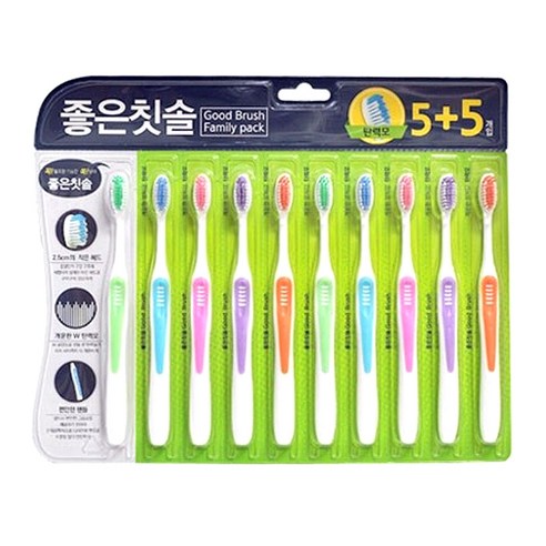 바른생활 좋은칫솔 탄력모, 10개입, 1개